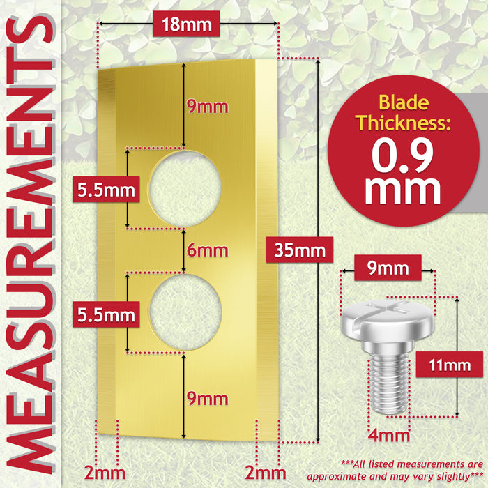 Blades for Mammotion Luba AWD Yuka Mini Robot Lawnmower Titanium Coated MTL23BLD0001 (Pack of 24 + Screws + Case)