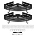 Luxury Shower Corner Shelf Storage Rack Bathroom Kitchen Bedroom Caddy Organiser (Matt Black, Pack of 2)