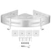 Luxury Shower Corner Shelf Storage Rack Bathroom Kitchen Bedroom Caddy Organiser (Brushed Silver)