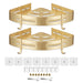 Luxury Shower Corner Shelf Storage Rack Bathroom Kitchen Bedroom Caddy Organiser (Brushed Gold, Pack of 2)