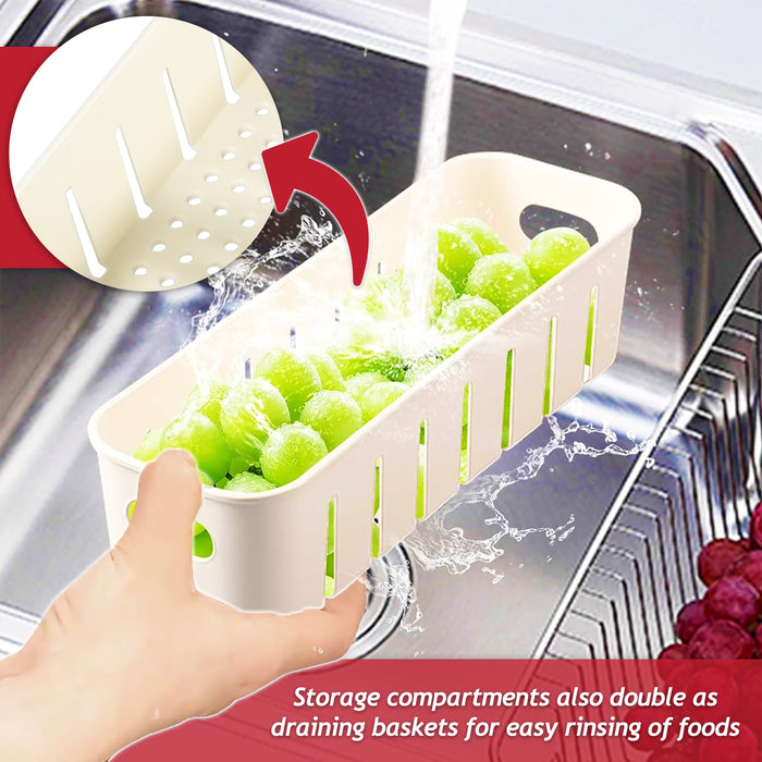 Food Storage Containers with Securing Clips Lid and 4 Removable Divider Compartments (Large, Pack of 2)