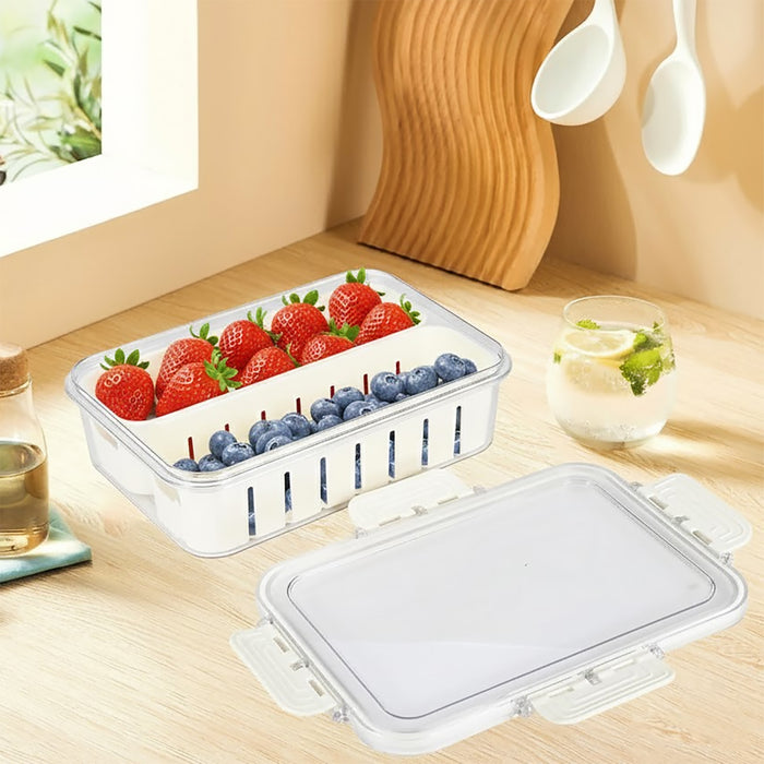 Food Storage Container with Securing Clips Lid and 2 Removable Divider Compartments (Small)