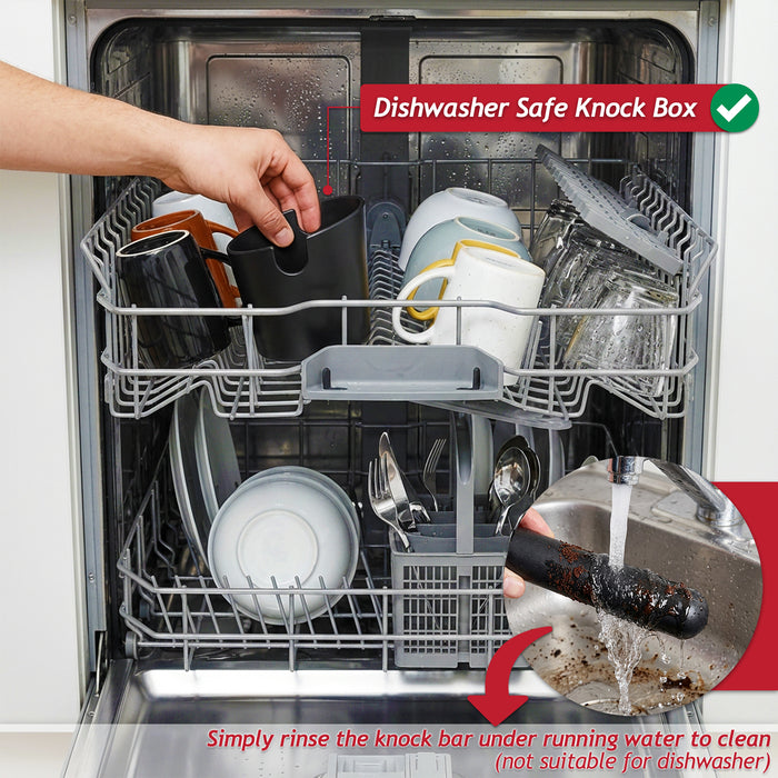 Coffee Knock Box with Non-Slip Base and Detachable Bar Espresso Grounds Grind Bin Container (Matt Black, 4.9")