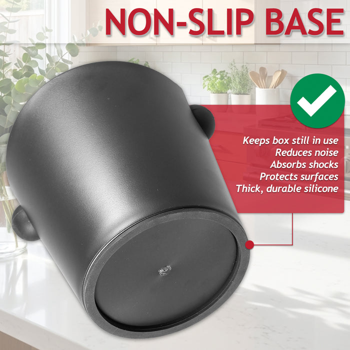 Coffee Knock Box with Non-Slip Base and Detachable Bar Espresso Grounds Grind Bin Container (Matt Black, 4.9")