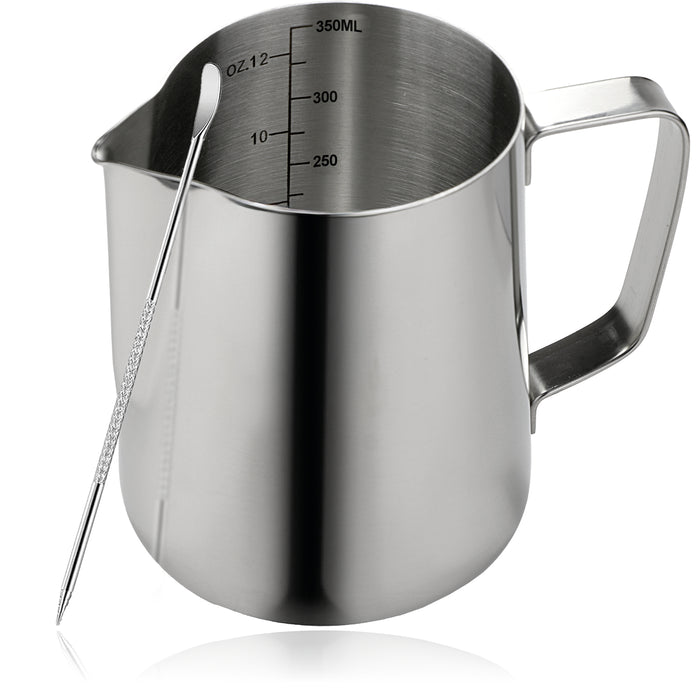 Milk Jug Stainless Steel 350ml 600ml Frothing Pitcher Small Large Crema Frother