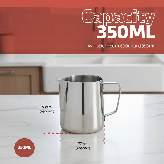 Milk Jug Stainless Steel 350ml 600ml Frothing Pitcher Small Large Crema Frother