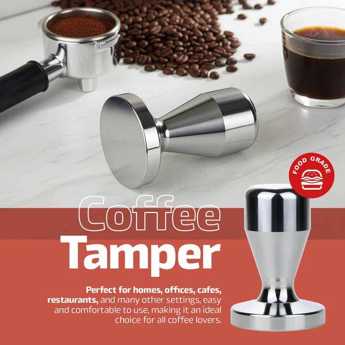 Coffee Tamper Tool 51mm 53mm Barista Accessories Stainless Steel 560g Ergonomic