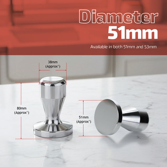 Coffee Tamper Tool 51mm 53mm Barista Accessories Stainless Steel 560g Ergonomic
