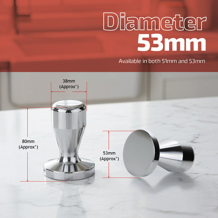 Coffee Tamper Tool 51mm 53mm Barista Accessories Stainless Steel 560g Ergonomic