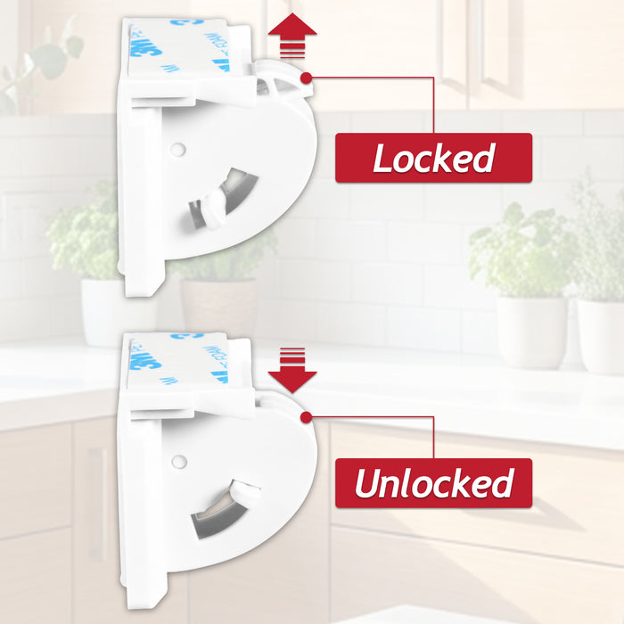 Magnetic Child Safety Lock Kit Cupboard Drawer Cabinet Furniture Safe Baby Proofing Set (10 x Locks + 2 x Keys)