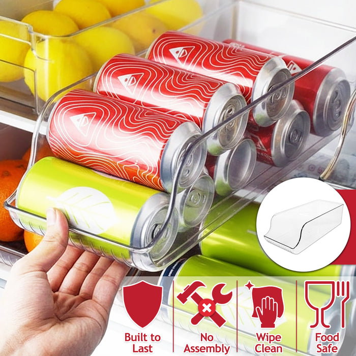 Can Dispenser Fridge Container Clear Pantry Tin Food Drink Supply Shelf Storage Organiser Drawer