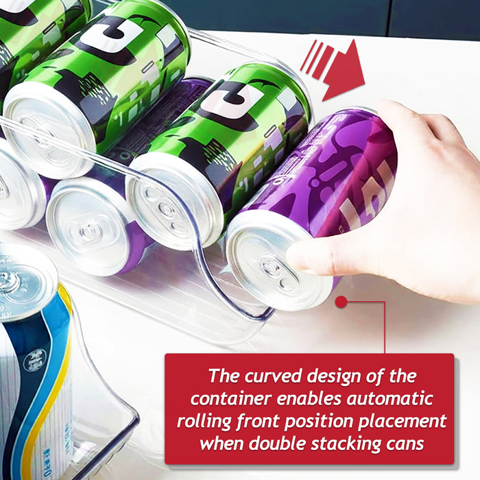 Can Dispenser Fridge Container Clear Pantry Tin Food Drink Supply Shelf Storage Organiser Drawer