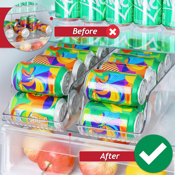 Can Dispenser Fridge Container Clear Pantry Tin Food Drink Supply Shelf Storage Organiser Drawer