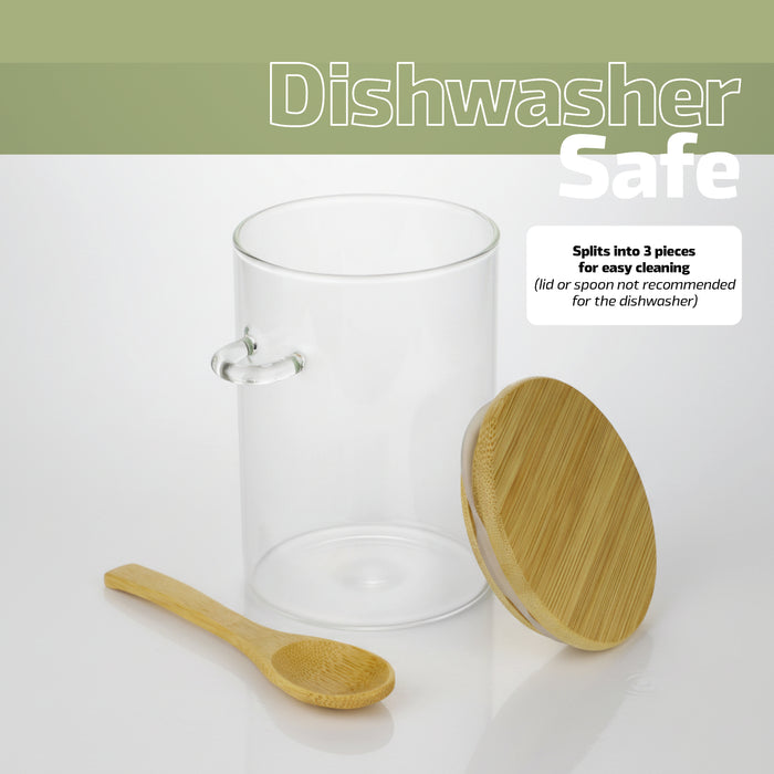Glass Jar Airtight with Lid Spoon Overnight Oats Food Container 530ml