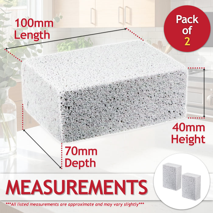 BBQ Grill Cleaning Brick Oven Barbecue Rack Cleaner Pumice Stone Scrubbing Blocks (Pack of 2)