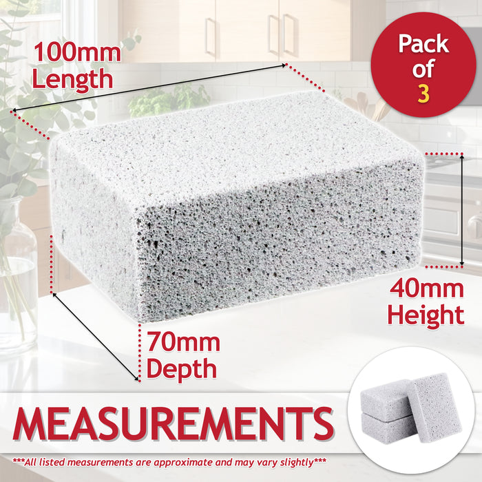 BBQ Grill Cleaning Brick Oven Cookware Barbecue Rack Cleaner Pumice Stone Scrubbing Blocks (Pack of 3)