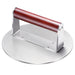 Stainless Steel Burger Press Non Stick BBQ Meat Grilling Smasher Tool with Heat Resistant Wooden Handle (6.3" Diameter)