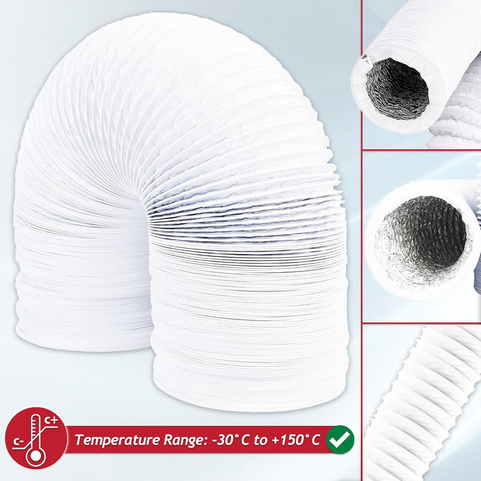 Tumble Dryer Vent Hose 4" 6m Universal Aluminium Foil Insulated Duct Pipe