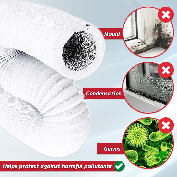 Vent Hose for Daewoo Portable Air Conditioner Aluminium Foil Insulated Extension Pipe 6m 5" 125mm