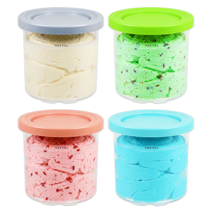 Ice Cream Containers with Lids for Ninja Creami NC300 NC301 NC299AMZ CN301CO CN305A Machines (Pack of 4, 450ml)