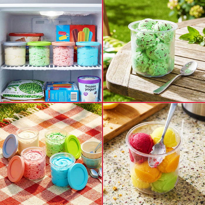 Ice Cream Containers with Lids for Ninja Creami NC300 NC301 NC299AMZ CN301CO CN305A Machines (Pack of 4, 450ml)