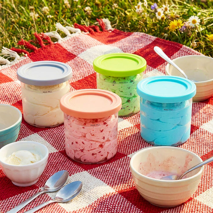 Ice Cream Containers with Lids for Ninja Creami NC300 NC301 NC299AMZ CN301CO CN305A Machines (Pack of 4, 450ml)