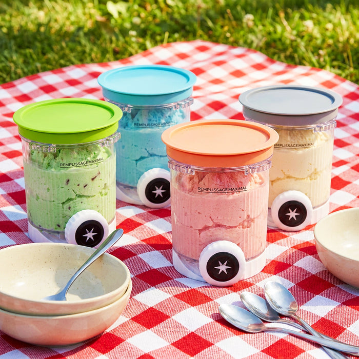 Ice Cream Containers with Lids for Ninja Creami NC700 NC701 NC701C NC701Q CN701CO Scoop & Swirl Machines (Pack of 4, 480ml)