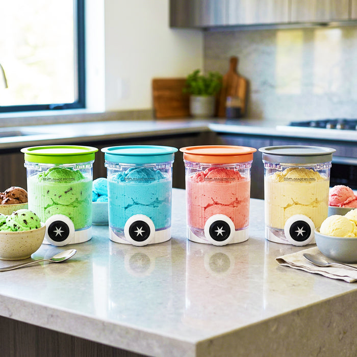 Ice Cream Containers with Lids for Ninja Creami NC700 NC701 NC701C NC701Q CN701CO Scoop & Swirl Machines (Pack of 4, 480ml)