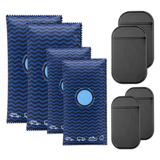 Reusable Dehumidifier Car Home Moisture Absorber Silica Gel Desiccant Bags with Non-Slip Mats (2 x 350g + 2 x 1KG)