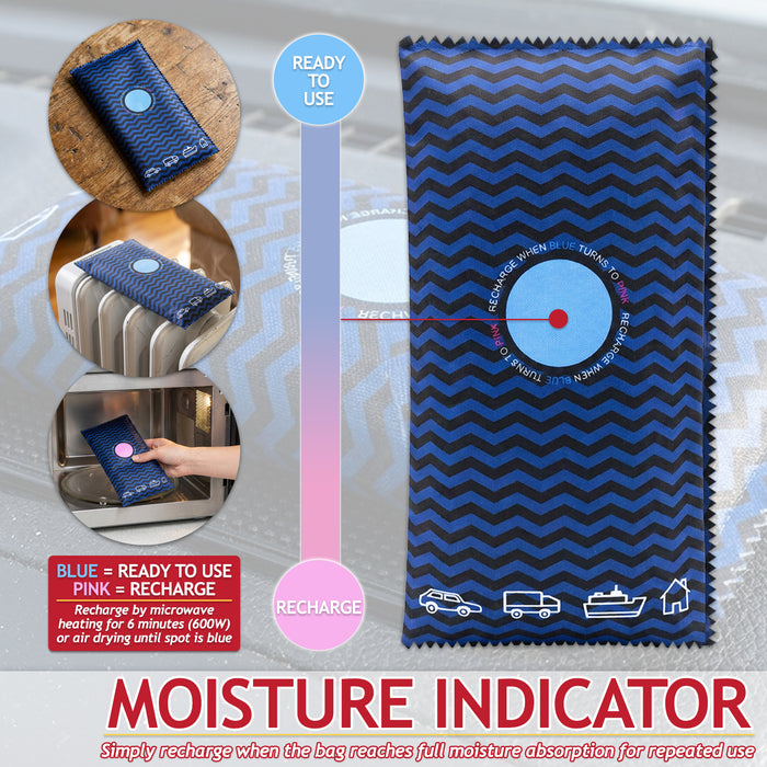 Reusable Dehumidifier Car Home Moisture Absorber Silica Gel Desiccant Bags with Non-Slip Mats (2 x 350g + 2 x 1KG)