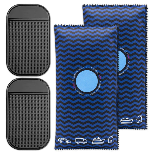 Reusable Dehumidifier Car Home Moisture Absorber Silica Gel Desiccant Bags with Non-Slip Mats (1KG, Pack of 2)