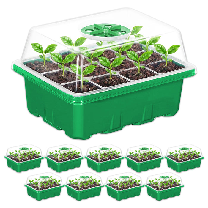 Seed Starting Propagator Tray Garden Plant Seedling Germination Starter Grow Kit (Pack of 10)