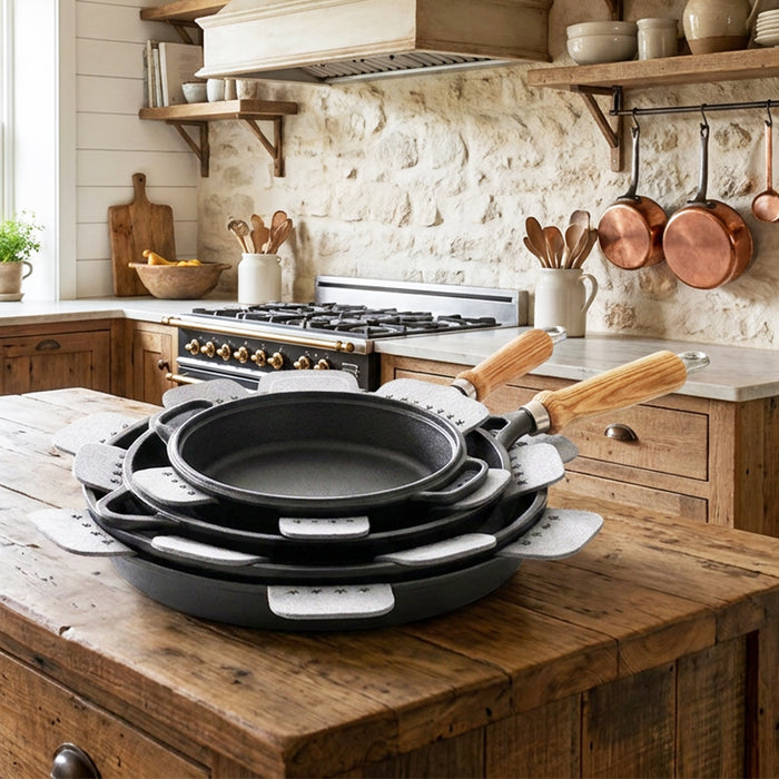 Felt Stacking Protector Divider Liners for Pots Pans Bowls Plates Cookware (Small / Medium / Large, Pack of 12)