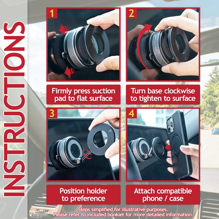 Magnetic Car Phone Holder for Apple iPhone 12 13 14 15 16 17 fits MagSafe Case Adjustable 360° Rotation Dashboard Windscreen Mount