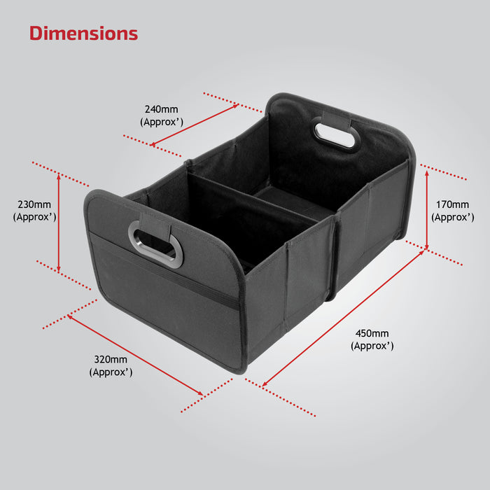 Car Boot Organiser with Mesh Pocket Washable Collapsible Non-slip Storage
