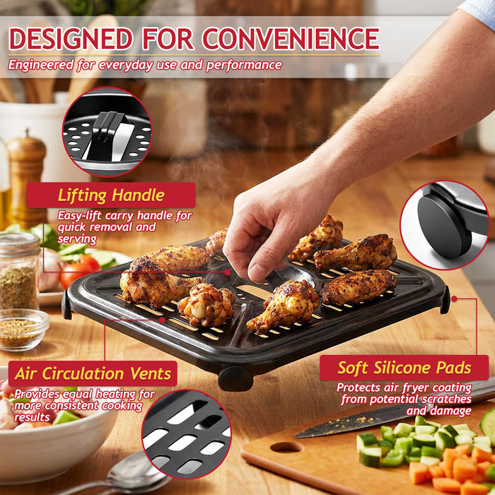 Grill Plate Crisper Trays for Ninja AF400UK DZ400UK DZ401 DZ550 Foodi MAX 9.5L 10QT Air Fryer (Pack of 2)