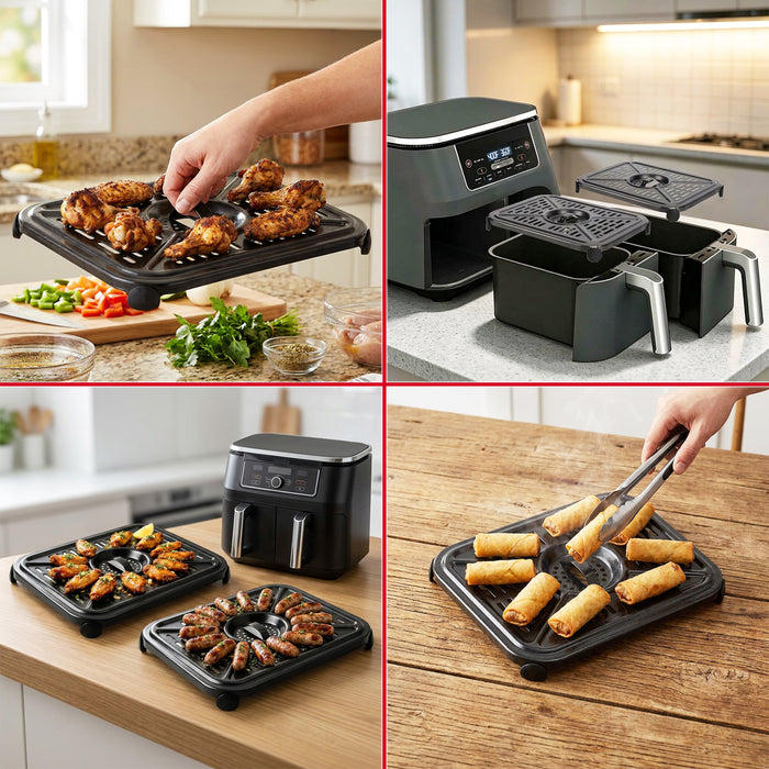 Grill Plate Crisper Trays for Ninja AF400UK DZ400UK DZ401 DZ550 Foodi MAX 9.5L 10QT Air Fryer (Pack of 2)