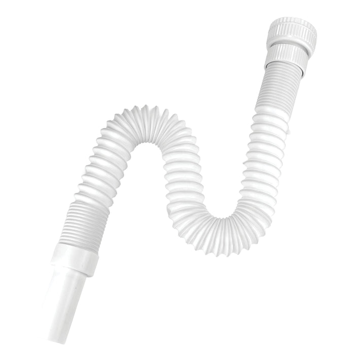 Flexible Waste Trap with Reinforced Steel Wire, White 40-45mm Sink Traps
