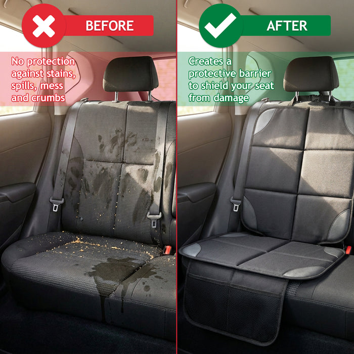 Universal Car Seat Cover Protectors with Storage Pockets for Child Seats Dogs Kids Pets (Pack of 2)