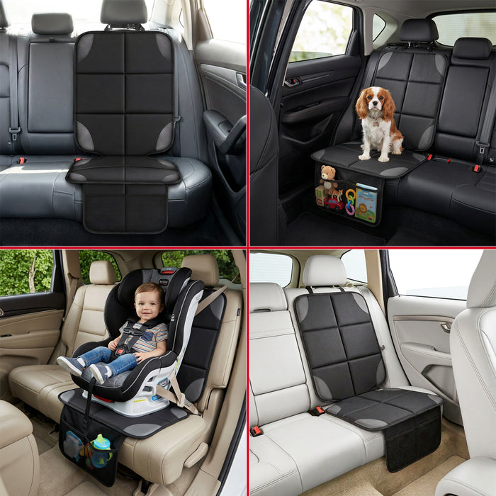 Universal Car Seat Cover Protector with Storage Pockets for Child Seats Dogs Kids Pets