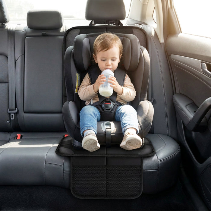 Universal Car Seat Cover Protectors with Storage Pockets for Child Seats Dogs Kids Pets (Pack of 2)