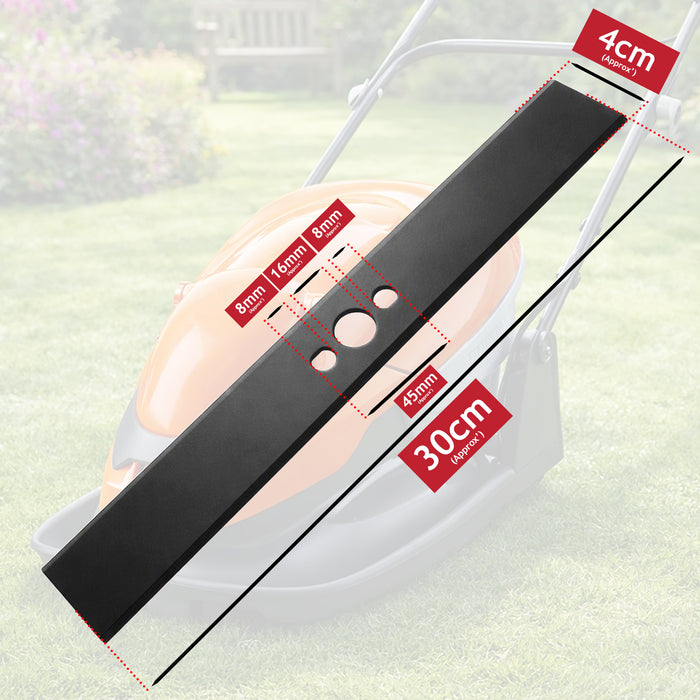 Blade for Flymo Lawnmower 30cm FLY004 Easi Glide 300 Hover Micro Compact Hover Vac 280 + Sharpener