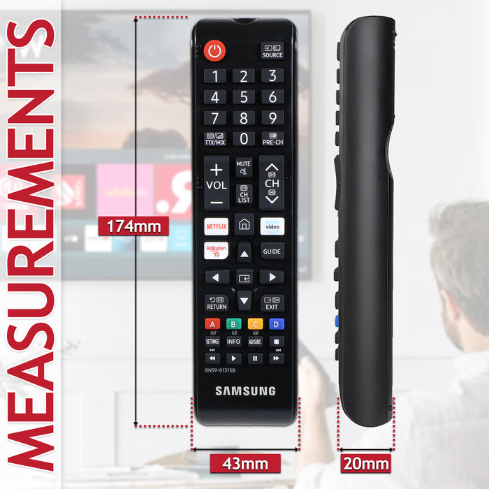 Samsung Smart TV Remote Control BN59-01315B GQ GU QE UE Series 1080p 4K QLED UHD Television Controller