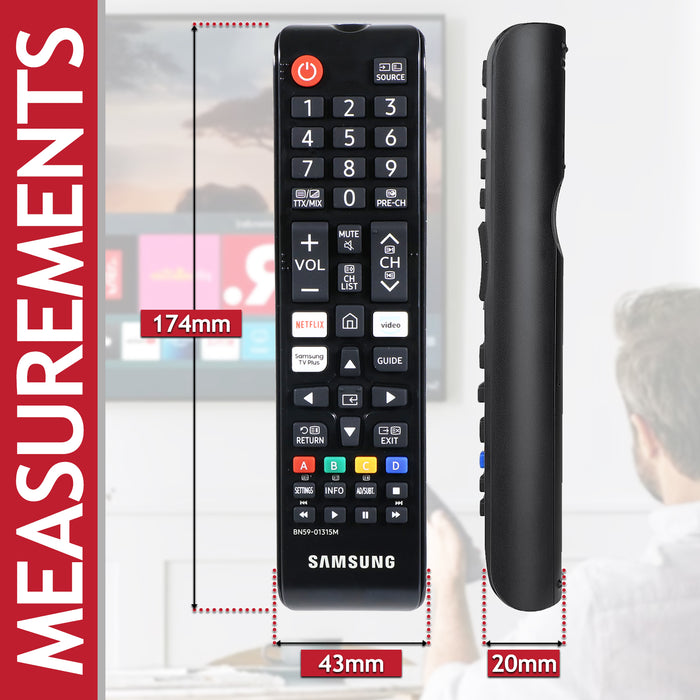 Samsung Smart TV Remote Control BN59-01315M Universal 1080p 4K Neo QLED Crystal UHD Frame Television Controller
