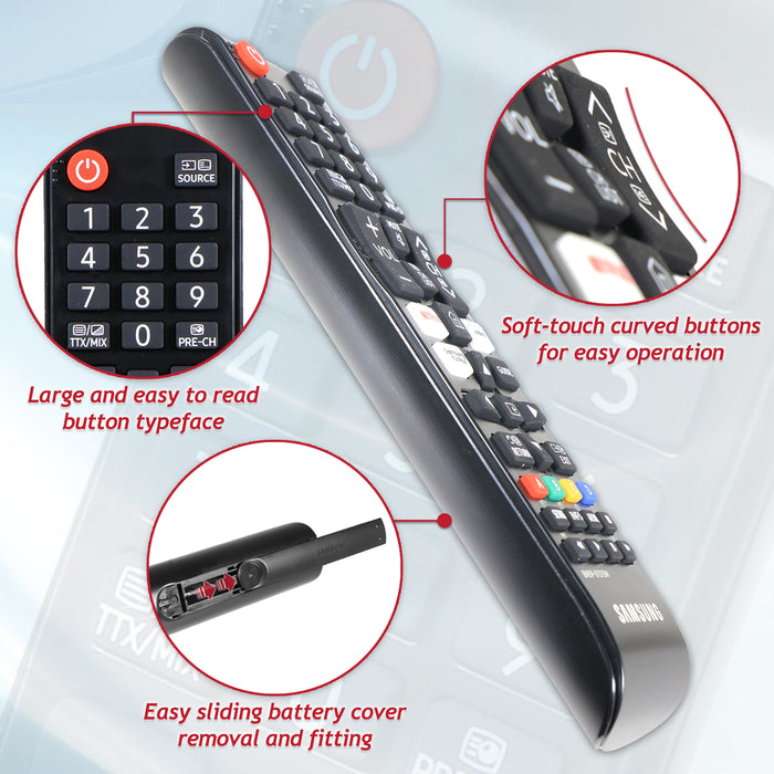 Samsung Smart TV Remote Control BN59-01315M Universal 1080p 4K Neo QLED Crystal UHD Frame Television Controller