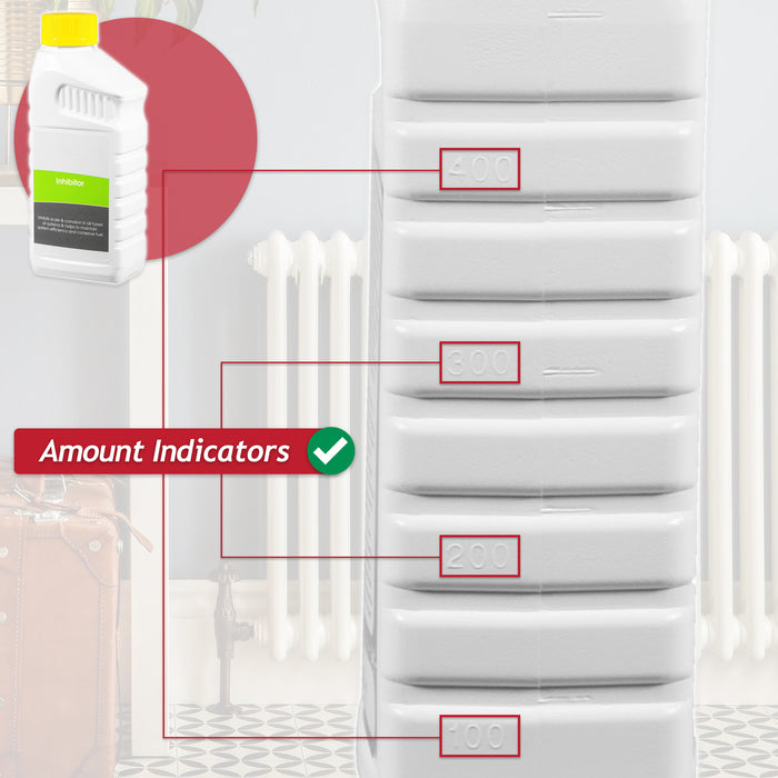 Central Heating Inhibitor Concentrate Liquid (500ml Bottle) + Radiator Dosing Funnel Tool + Draining Tub