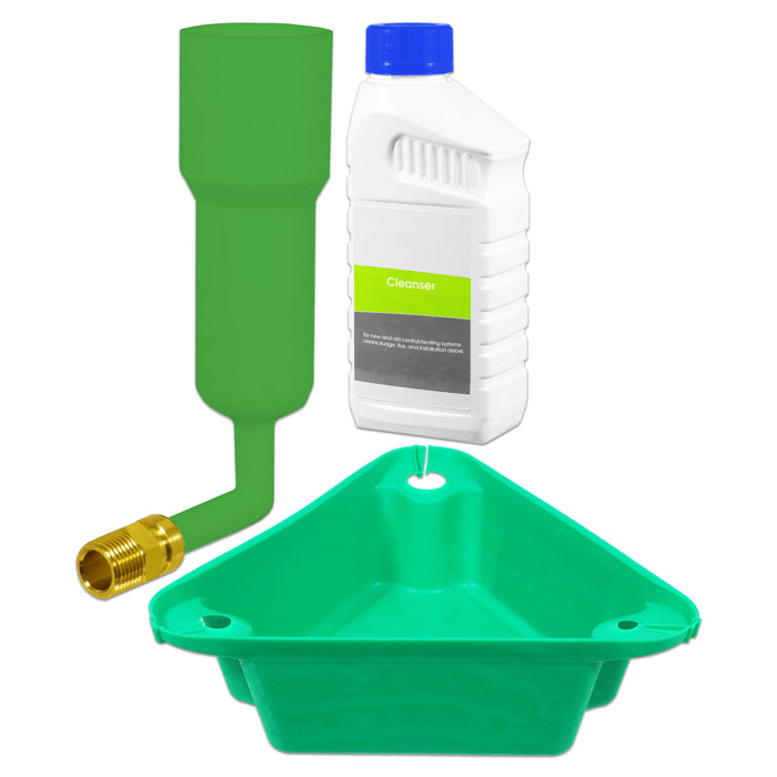 Central Heating Cleanser Concentrate Liquid (500ml Bottle) + Radiator Dosing Funnel Tool + Draining Tub