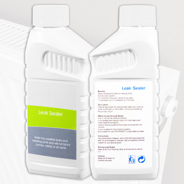 Central Heating Leak Sealer Concentrate Liquid (500ml Bottle) + Radiator Dosing Funnel Tool + Draining Tub