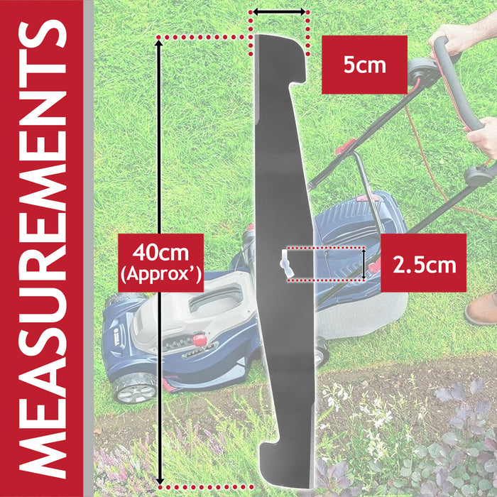 Metal Blade for Spear & Jackson S1740ER S4040X2CR Lawnmower (40cm, Pack of 2)