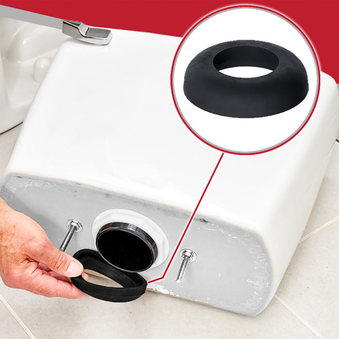 Toilet Cistern Seal Kit 100mm M6 Bolt Through 1.5" Rubber Dome 2" Foam Washer Set